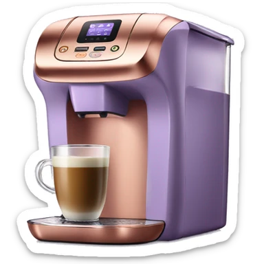 Realistic lavender and rose gold keurig coffee machine. sticker