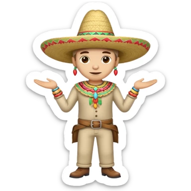 Joint with arms and legs with a sombrero on sticker