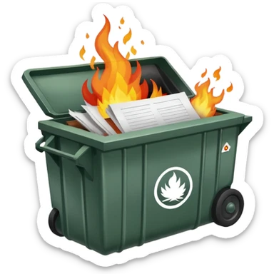 Flaming dumpster fire with "Indian bureaucracy" at the center. sticker