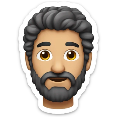Un arabe avec les cheveux blouclés brun et une barbe bouc sticker