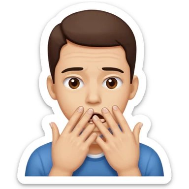 nervously bitting finger nails sticker