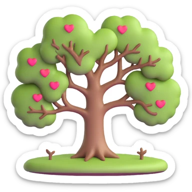 heart-shaped tree sticker