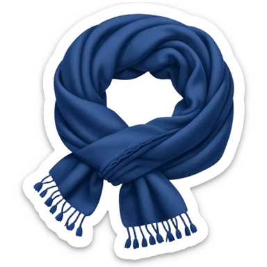 Realistic navy blue winter scarf isolated. sticker
