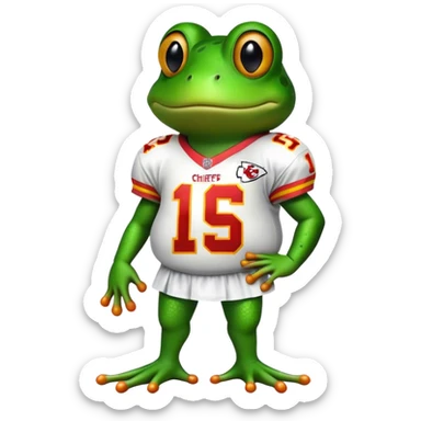 Frog wearing KC chiefs football jersey  sticker