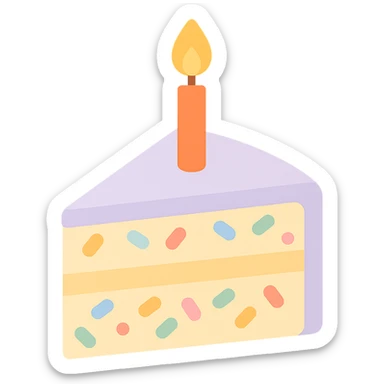 slice of funfetti birthday cake sticker