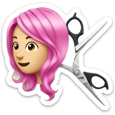 Pink hair thinning shears   sticker