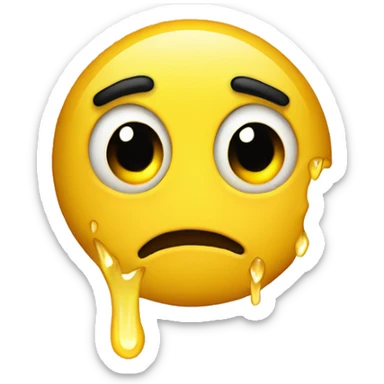 yellow emoji on the brink of tear sticker