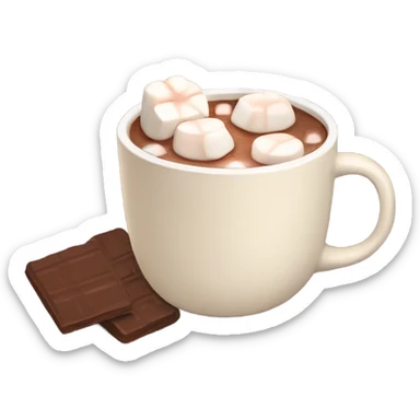 Light beige mug of hot chocolate with marshmallows  sticker