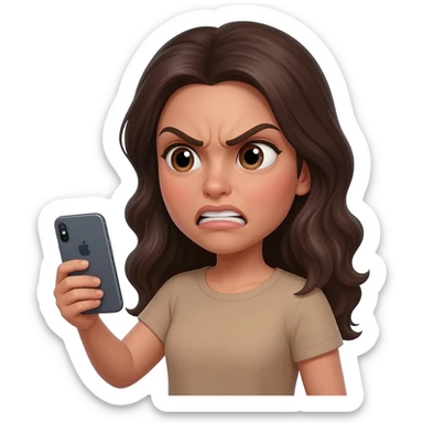 Tête emoji beige fille brune iPhone IOS qui exige de faire ce qu’on dit sticker