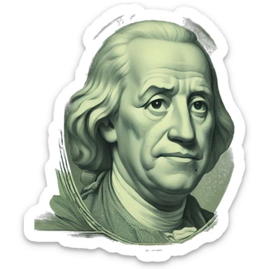 crumped dollar bill sticker