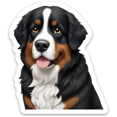 bernese mountain dog with black heart nose sticker