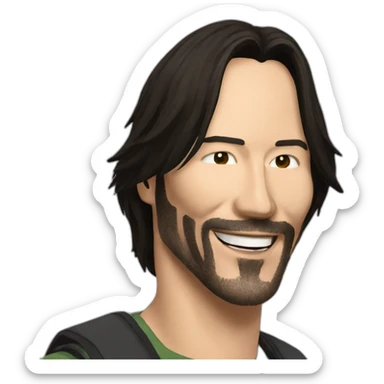 happy keanu reeves eating tacos sticker