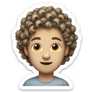 A white-skinned young man with curly hair says no sticker