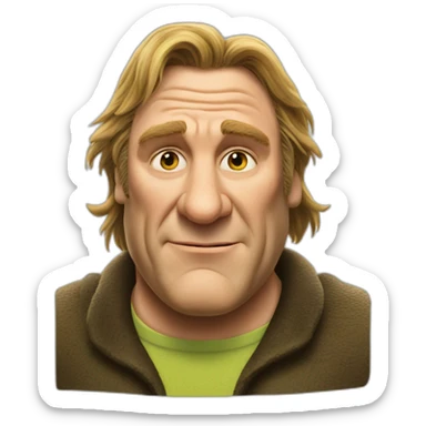 Depardieu oreilles Shrek sticker