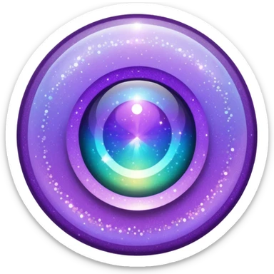 Glitter purple and cian inner circle sticker