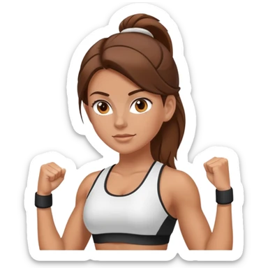 White Girl with brown hair at gym  sticker