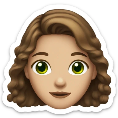 brown haired girl with green eyes and freckles sticker