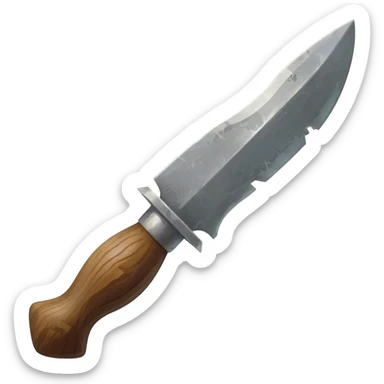medieval knife with wooden handle sticker