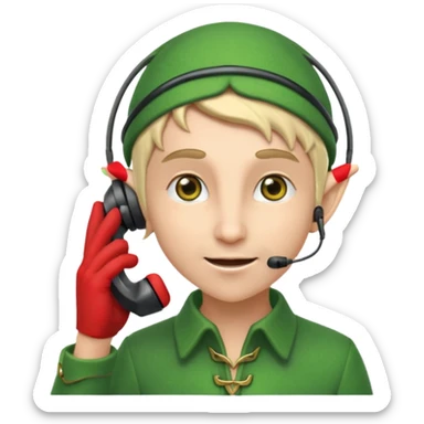 elf talking on the phone sticker