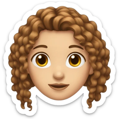 girl with brown weavy hair, brown eyes and thick brows sticker