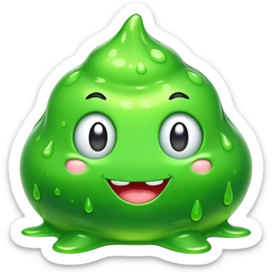 a cute gooey slime ball character sticker