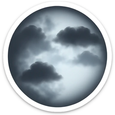 Big moon hidden behind a haze of clouds  sticker