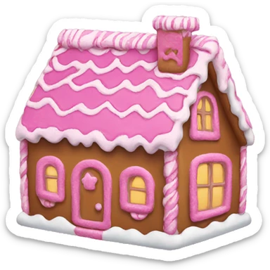 Pink gingerbread house sticker