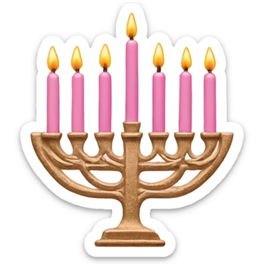 pink menorah ￼  sticker