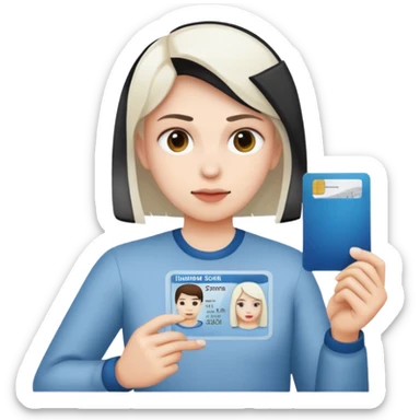 Scissors cutting an ID card in 2 parts.hyper realistic sticker