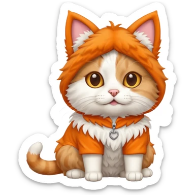 a cat that has a dog costume on sticker