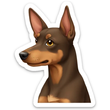 light brown australian kelpie wearing a bow  sticker