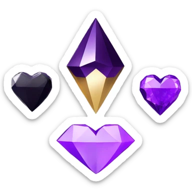 ￼ Black heart with purple diamonds On the side￼ sticker