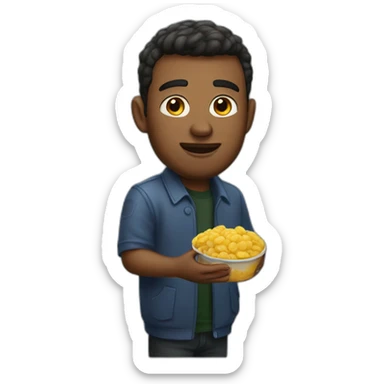 food delivery guy in heavyrain sticker