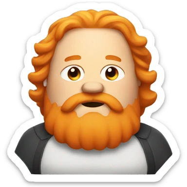 fat man with orange hair and large beard sticker