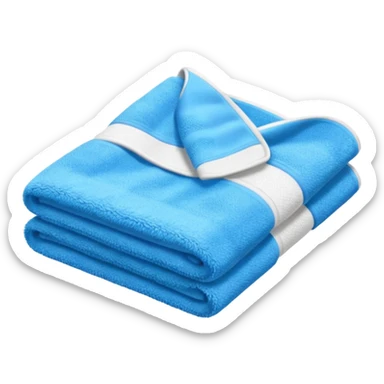 a blue towel sticker
