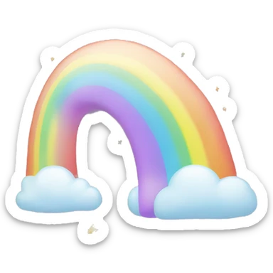 pastel rainbow with stars sticker