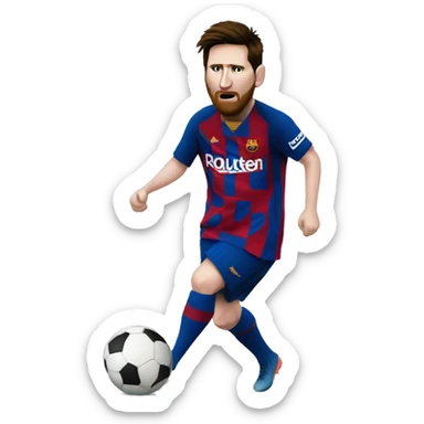 Messi with swollen ankle sticker
