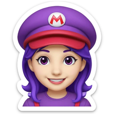 purple mario girl sticker
