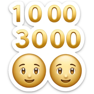 100 points emoji but with 300 instead of 100 sticker
