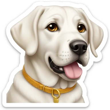 Perro labrador blanco con collar roa sticker