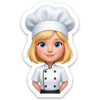 Blonde girl chef sticker