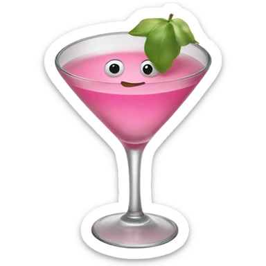 Smiling pink martini sticker