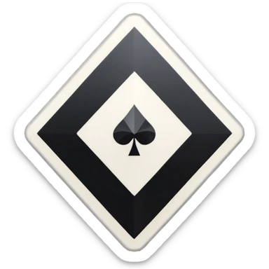 3d diamond shape matte black. diamond shape like on a playing card sticker