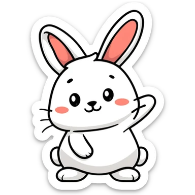 A cute cartoon rabbit with a loving expression, with text saying "buenas noches, hijito mío!" sticker
