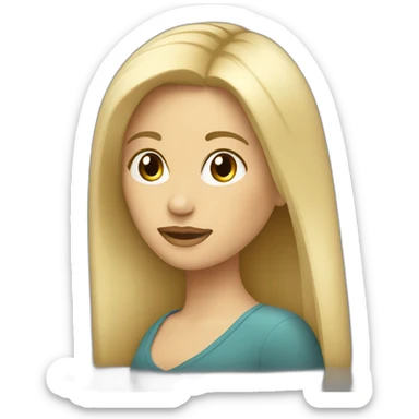 Mujer rubia pelo largo y con flequillo sticker