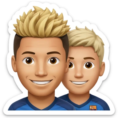 Prime noodle hair ronaldo and prime 2012 messi Smiling in one Photo and make it realistic  sticker
