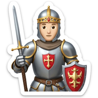 Knight with king Baldwin IV mask sticker