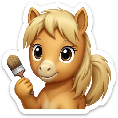 pony being brushed sticker