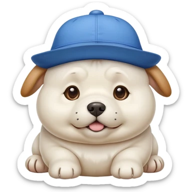 white chubby Dog and have blue hat (snoopy brother) sticker