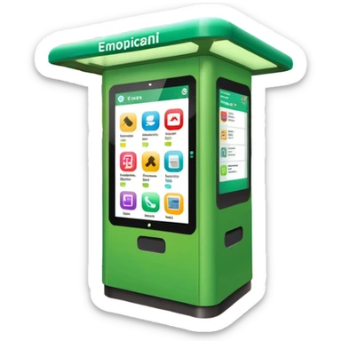 Digital Kiosk + green interface + public info, Street Advertisements. sticker